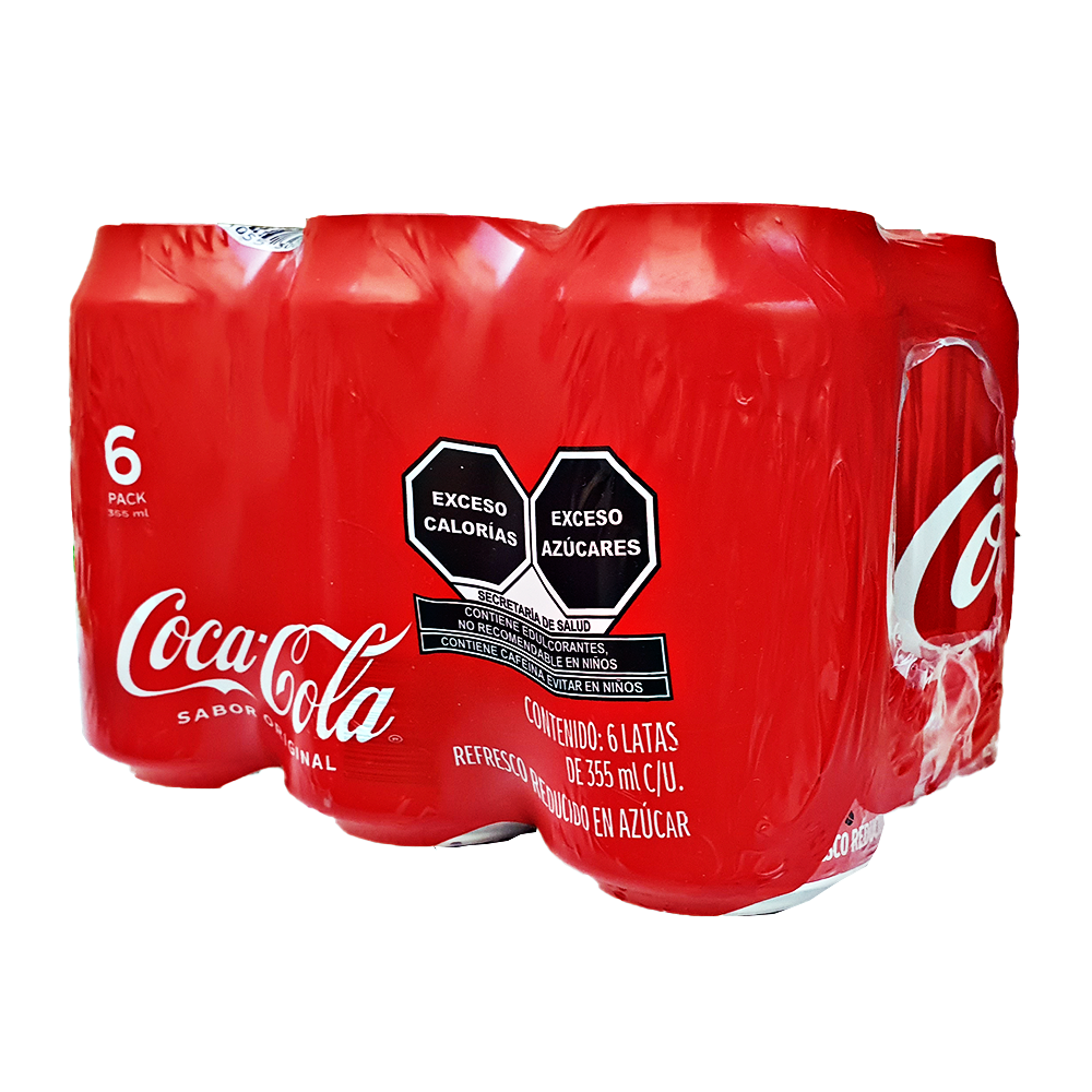 6 Pack Refresco Coca Cola Lata De 355 Ml Lata Paquete