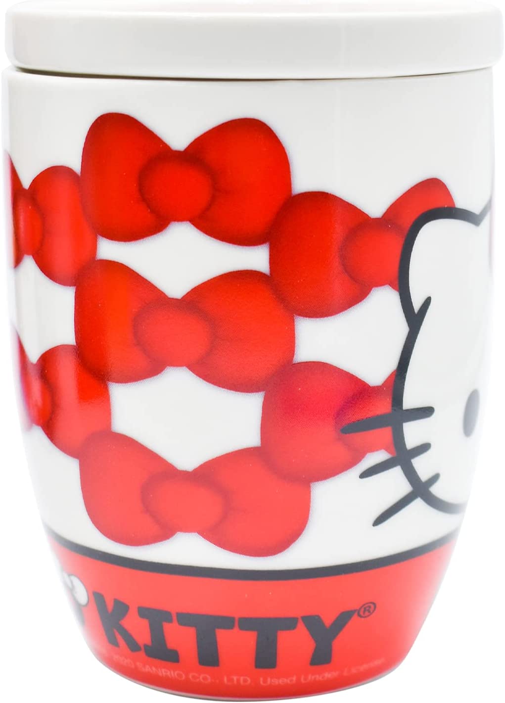 Sanrio 1754-23 Taza Tarro Hello Kitty de Porcelana Con Tapa Original 385 ml