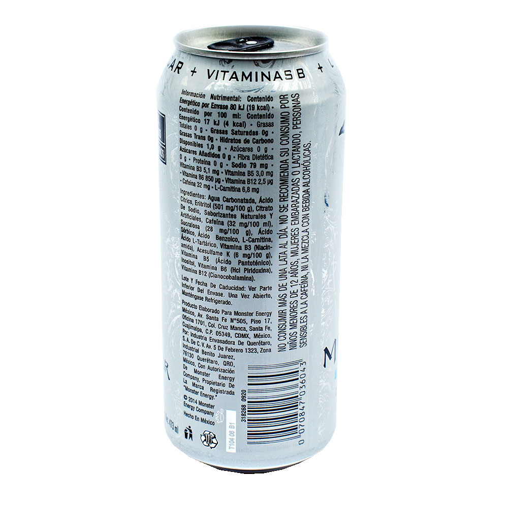 Monster Energy Bebida Energética Zero Ultra Blanco 473ml