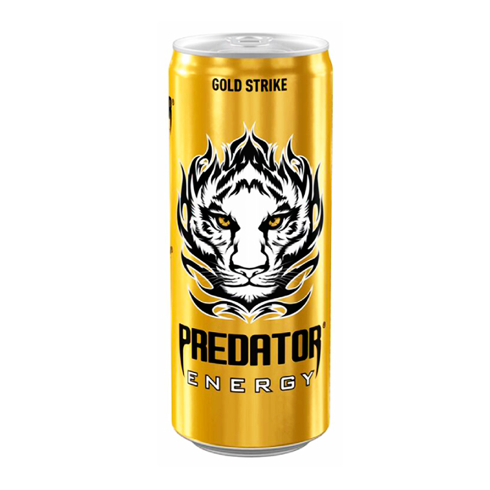 Predator Energy Bebida Energizante 473ml Gold Strike Dorada