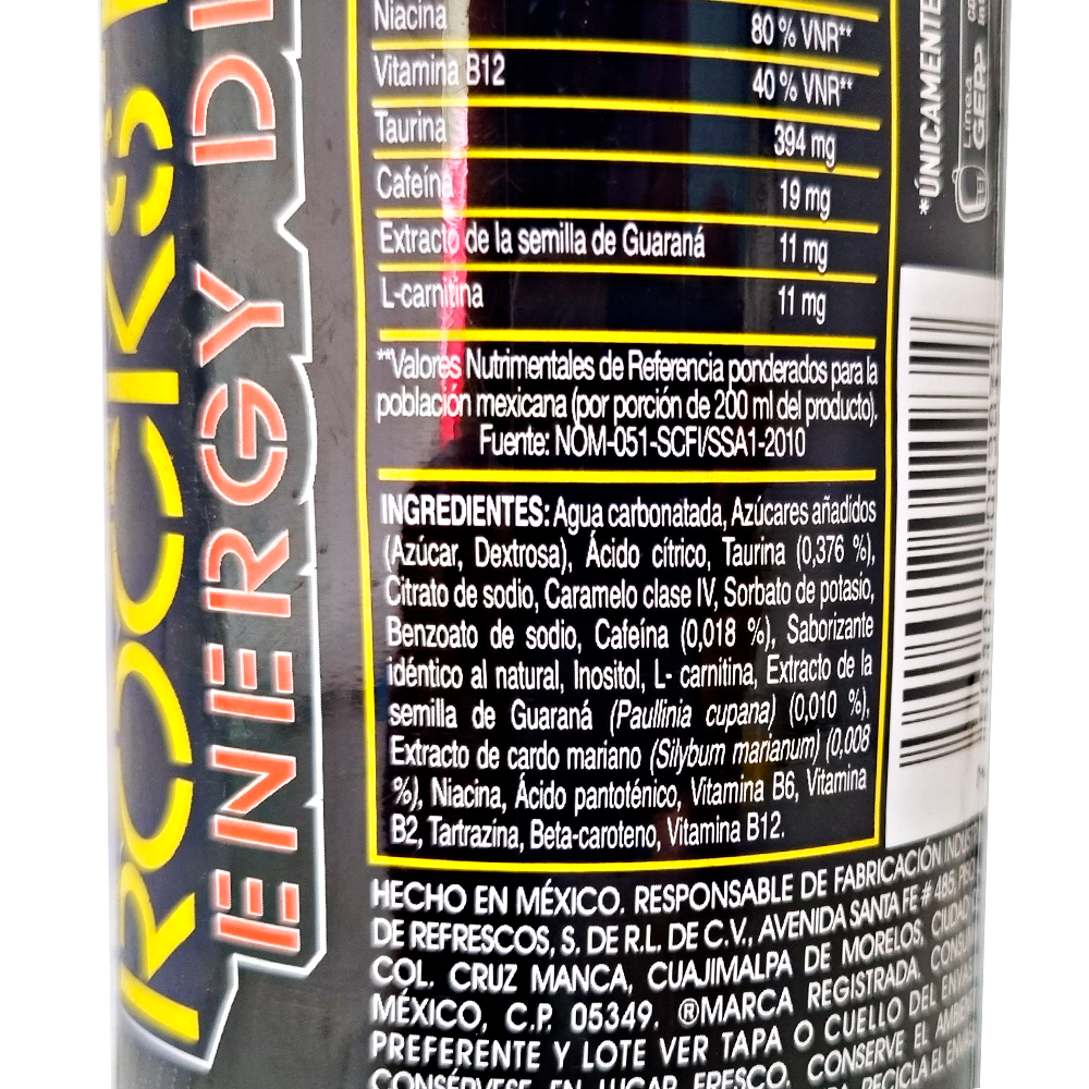 Bebida Rockstar Taurina Cafeina Guarana Energy Drink 500ml