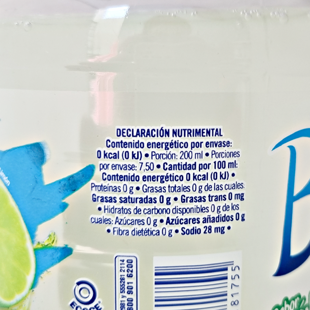 Agua Saborizada Be Light Limón 1.5 L Sin Calorias