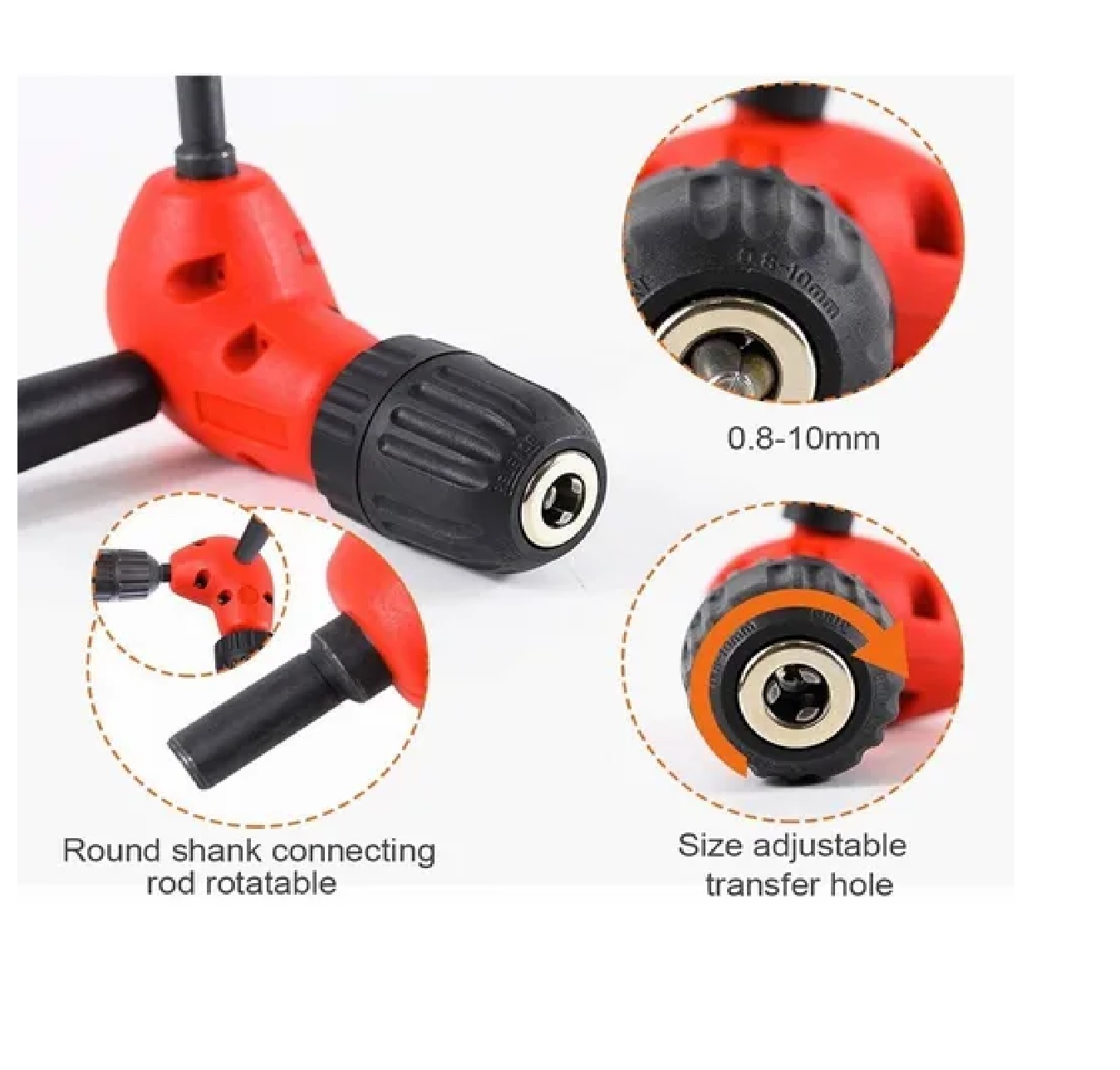 Adaptador De Ángulo Recto 3/8 90 Grados Para Taladro Eléctri