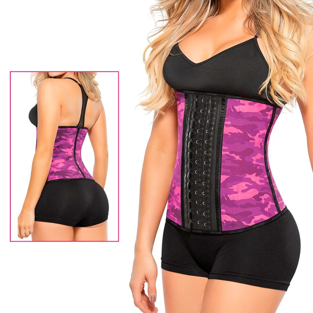 Fajas Colombianas Cinturilla Moldeadora De figura, Cinturilla Latex Reductora De Medidas, Faja Colombiana Animal Print Mujer Con Broches Alta Compresion 