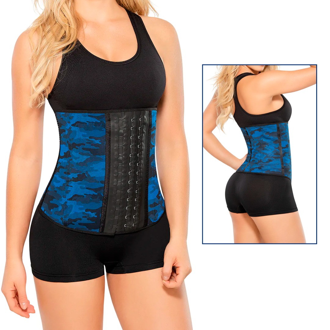 Fajas Colombianas Cinturilla Moldeadora De figura, Cinturilla Latex Reductora De Medidas, Faja Colombiana Animal Print Mujer Con Broches Alta Compresion 