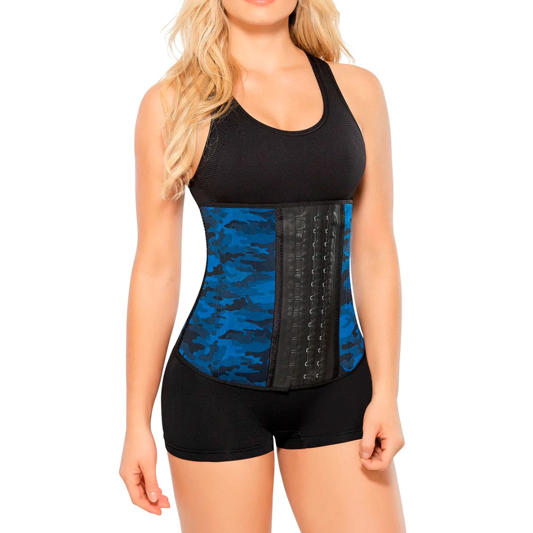 Fajas Colombianas Cinturilla Moldeadora De figura, Cinturilla Latex Reductora De Medidas, Faja Colombiana Animal Print Mujer Con Broches Alta Compresion 