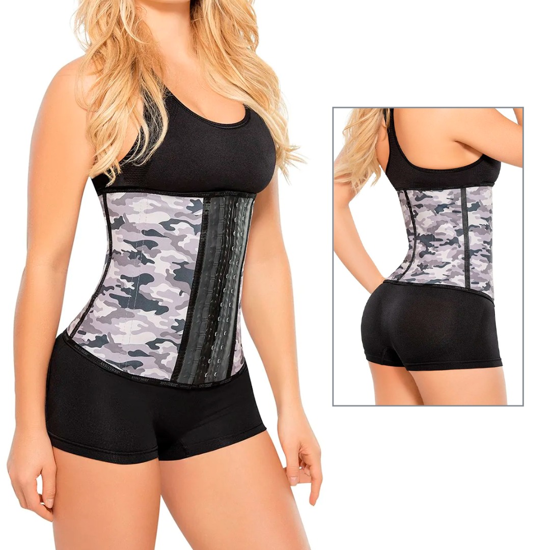 Fajas Colombianas Cinturilla Moldeadora De figura, Cinturilla Latex Reductora De Medidas, Faja Colombiana Animal Print Mujer Con Broches Alta Compresion 