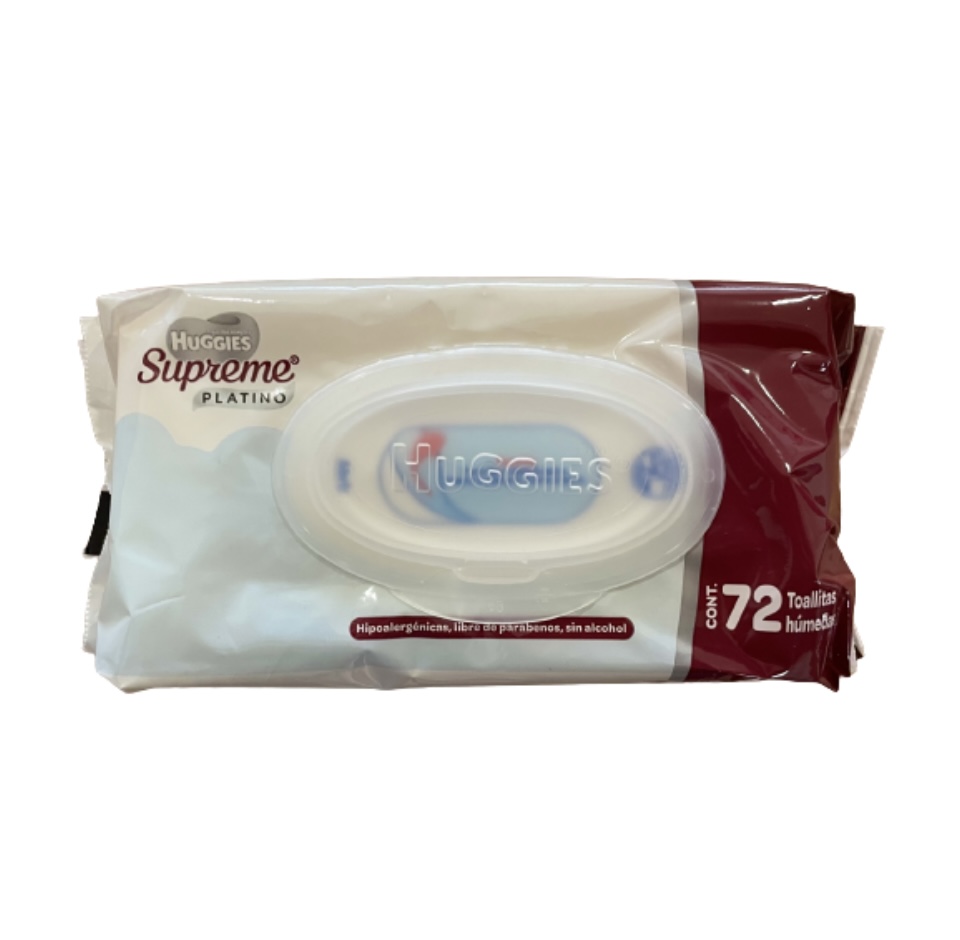 Toallitas Húmedas Huggies Supreme Platino pack de 72 piezas  