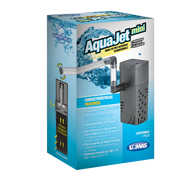 Filtro Interno Mini Aquajet Tortuguero Pecera Pequeña