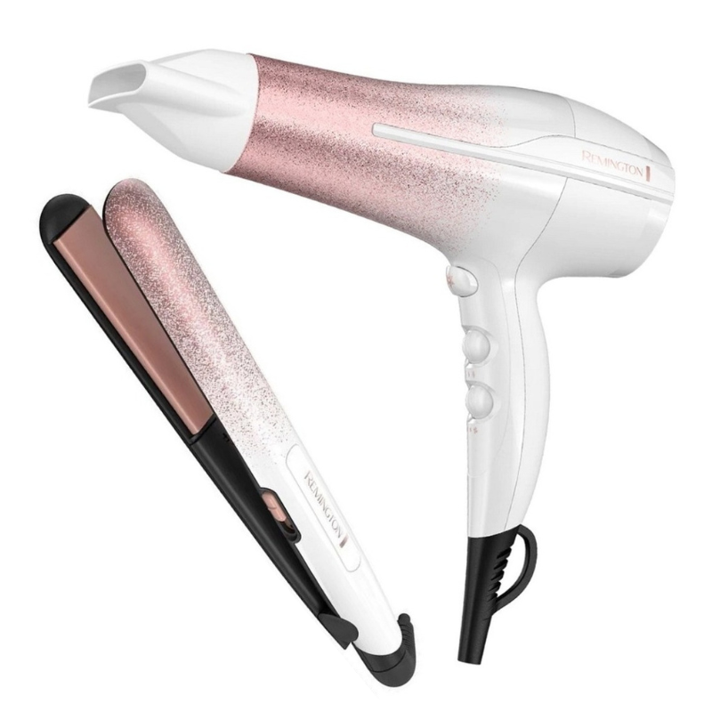 Plancha + Secadora Remington Uv Collection Lujoso Combo