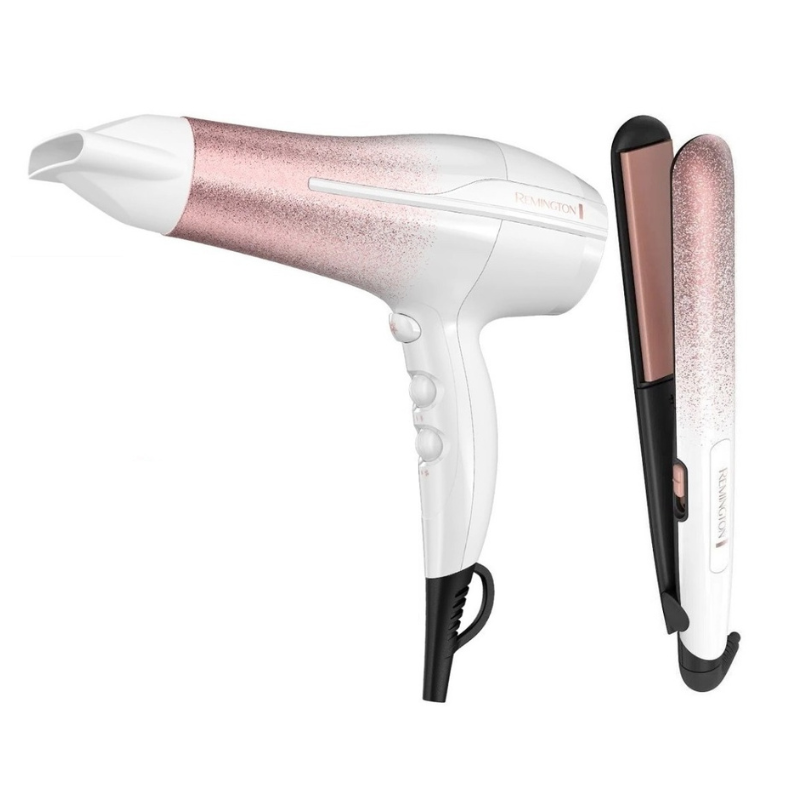 Plancha + Secadora Remington Uv Collection Lujoso Combo