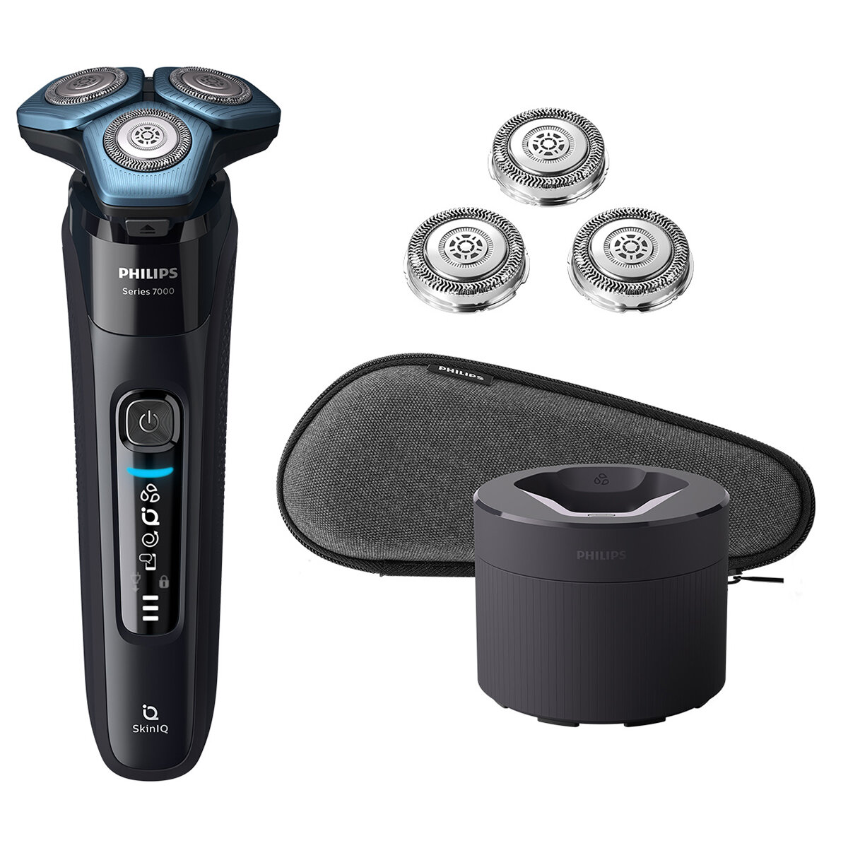 Philips, Rasuradora Eléctrica en Húmedo y Seco con Tecnología SkinIQ y Cabezales De Repuesto Series 7000