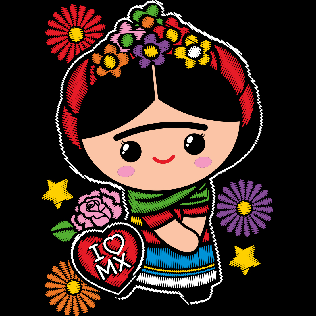 AxoloTee Playera Dama - Frida I Love MX