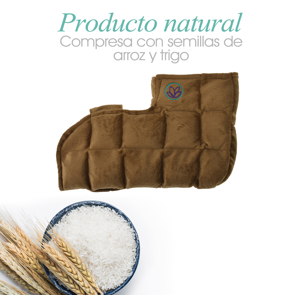 Paquete. Compresa Para Pie y Tobillo. Elaborada con Semillas y Plantas Medicinales - Línea Ortopédica Ideal para Rehabilitación, Fisioterapia y Descanso (Compresa Pie Chico + Aceite 125 ml)