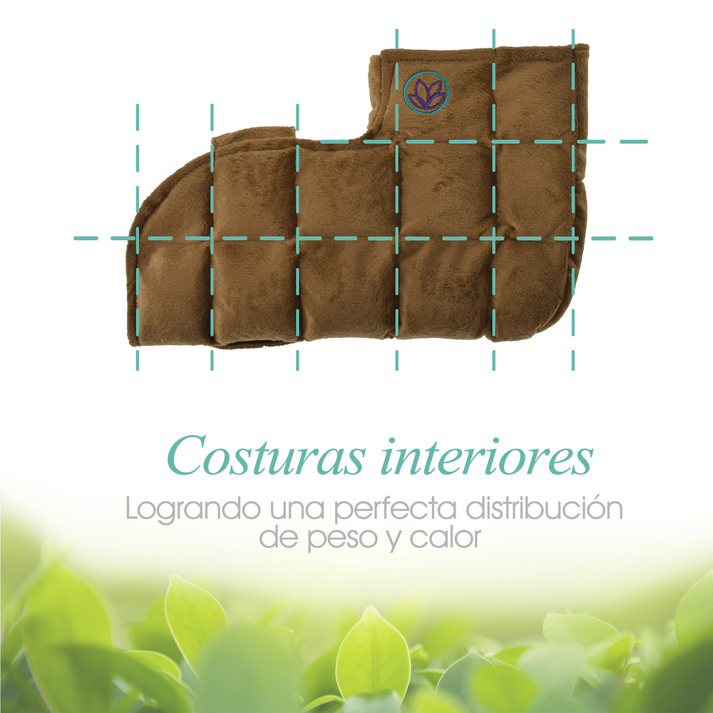 Paquete. Compresa Para Pie y Tobillo. Elaborada con Semillas y Plantas Medicinales - Línea Ortopédica Ideal para Rehabilitación, Fisioterapia y Descanso (Compresa Pie Chico + Aceite 125 ml)