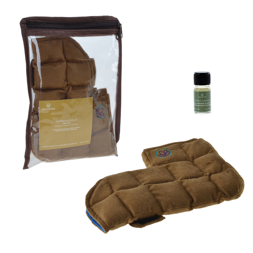 Naturalness - Compresa para Pie/Tobillo. Elaborada con Semillas y Plantas Medicinales - Línea Ortopédica Ideal para Rehabilitación, Fisioterapia y Descanso( Compresa tamaño chico)