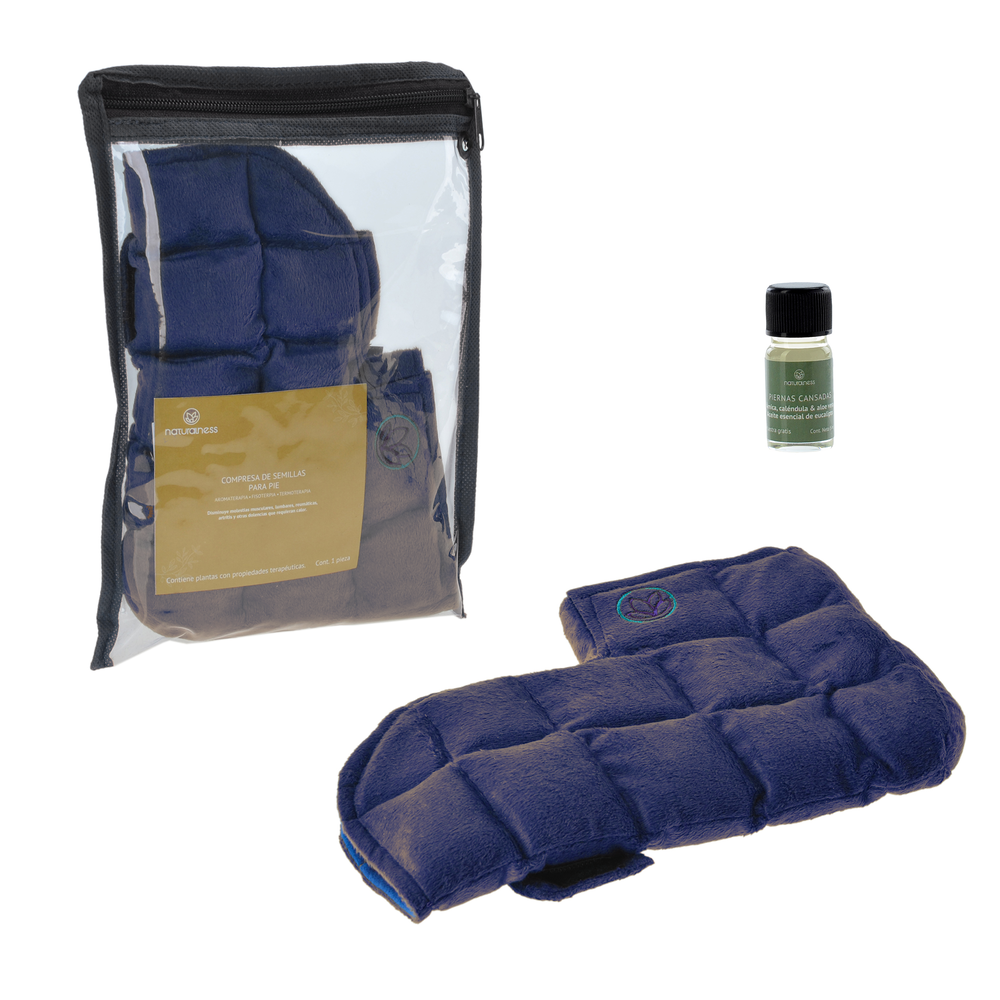 Naturalness - Compresa para Pie/Tobillo. Elaborada con Semillas y Plantas Medicinales - Línea Ortopédica Ideal para Rehabilitación, Fisioterapia y Descanso( Compresa tamaño chico)