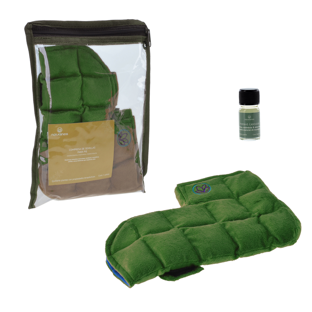 Naturalness - Compresa para Pie/Tobillo. Elaborada con Semillas y Plantas Medicinales - Línea Ortopédica Ideal para Rehabilitación, Fisioterapia y Descanso( Compresa tamaño chico)