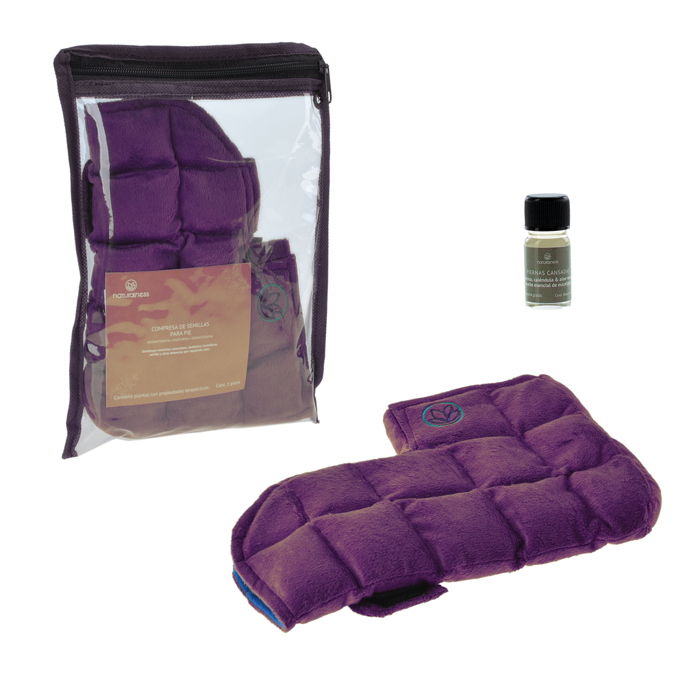 Naturalness - Compresa para Pie/Tobillo. Elaborada con Semillas y Plantas Medicinales - Línea Ortopédica Ideal para Rehabilitación, Fisioterapia y Descanso( Compresa tamaño chico)