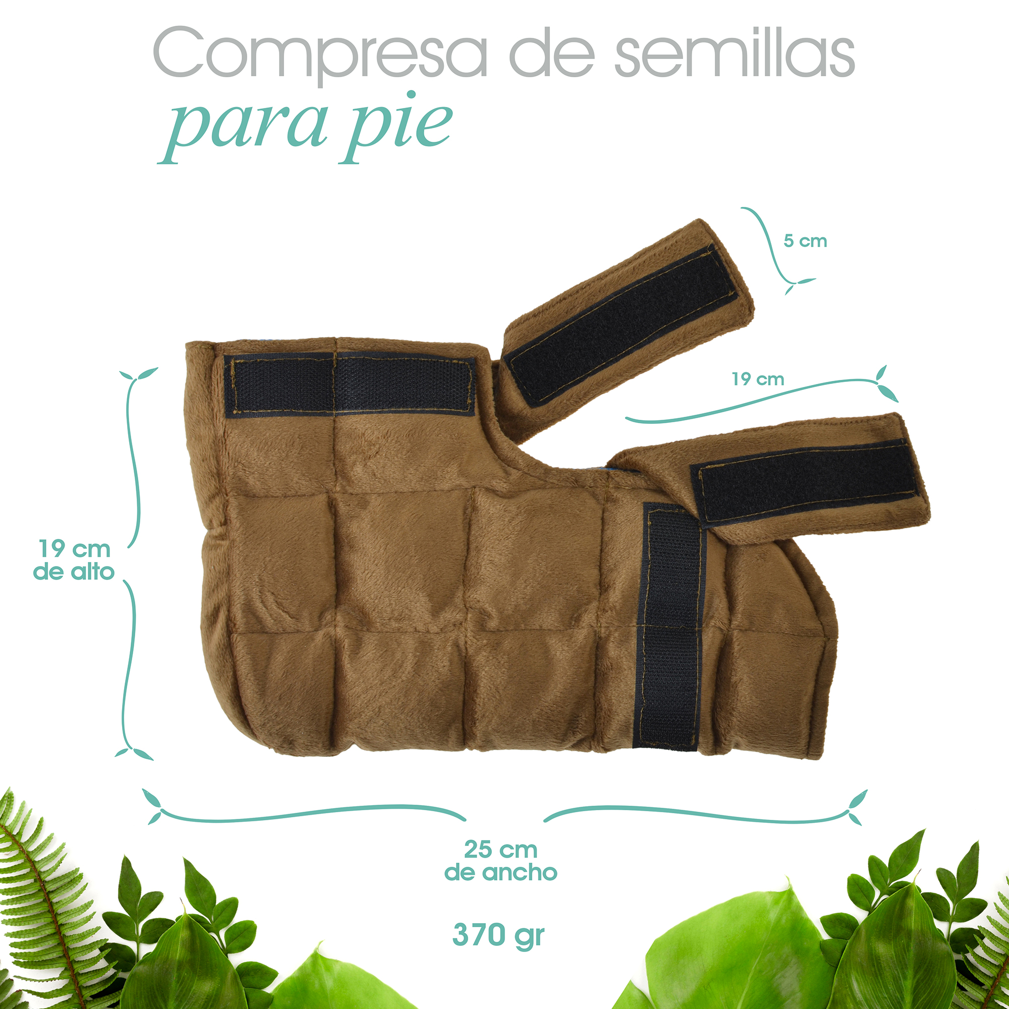 Naturalness - Compresa para Pie/Tobillo. Elaborada con Semillas y Plantas Medicinales - Línea Ortopédica Ideal para Rehabilitación, Fisioterapia y Descanso( Compresa tamaño chico)