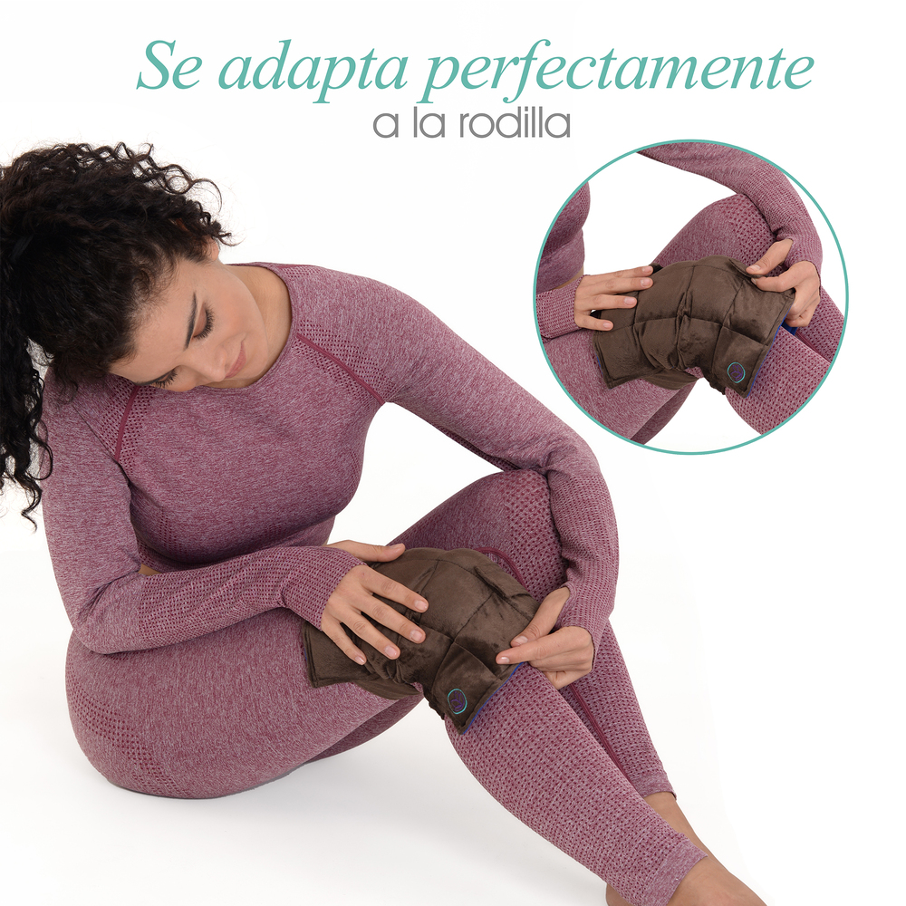 Paquete. Compresa Para Rodilla. Elaborada con Semillas y Plantas Medicinales - Línea Ortopédica Ideal para Rehabilitación, Fisioterapia y Descanso (Compresa + paquete de gel)