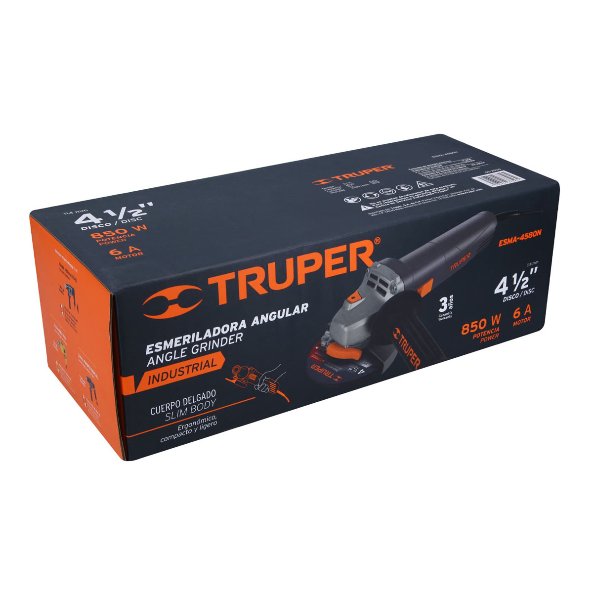 Esmeril Angular Industrial 4-1/2" Truper ESMA-4580N