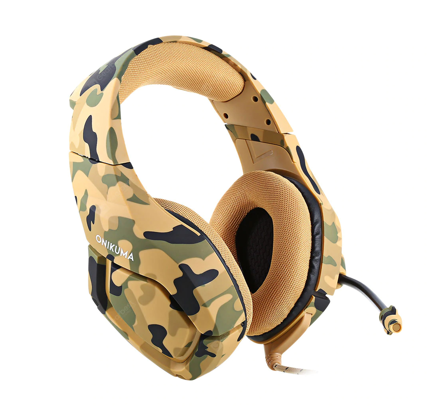 Audifonos gamer con microfono y luz led Onikuma K1B camuflaje amarillo