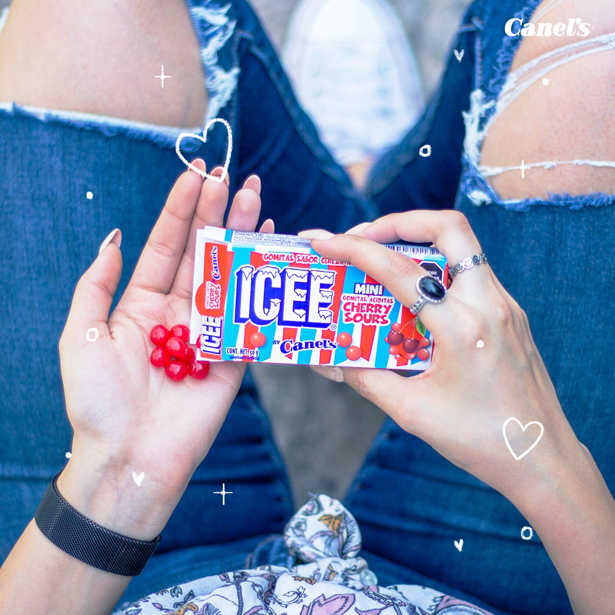 Icee Cherry Sours Mini Gomitas Aciditas Sabor Cereza 9pzs