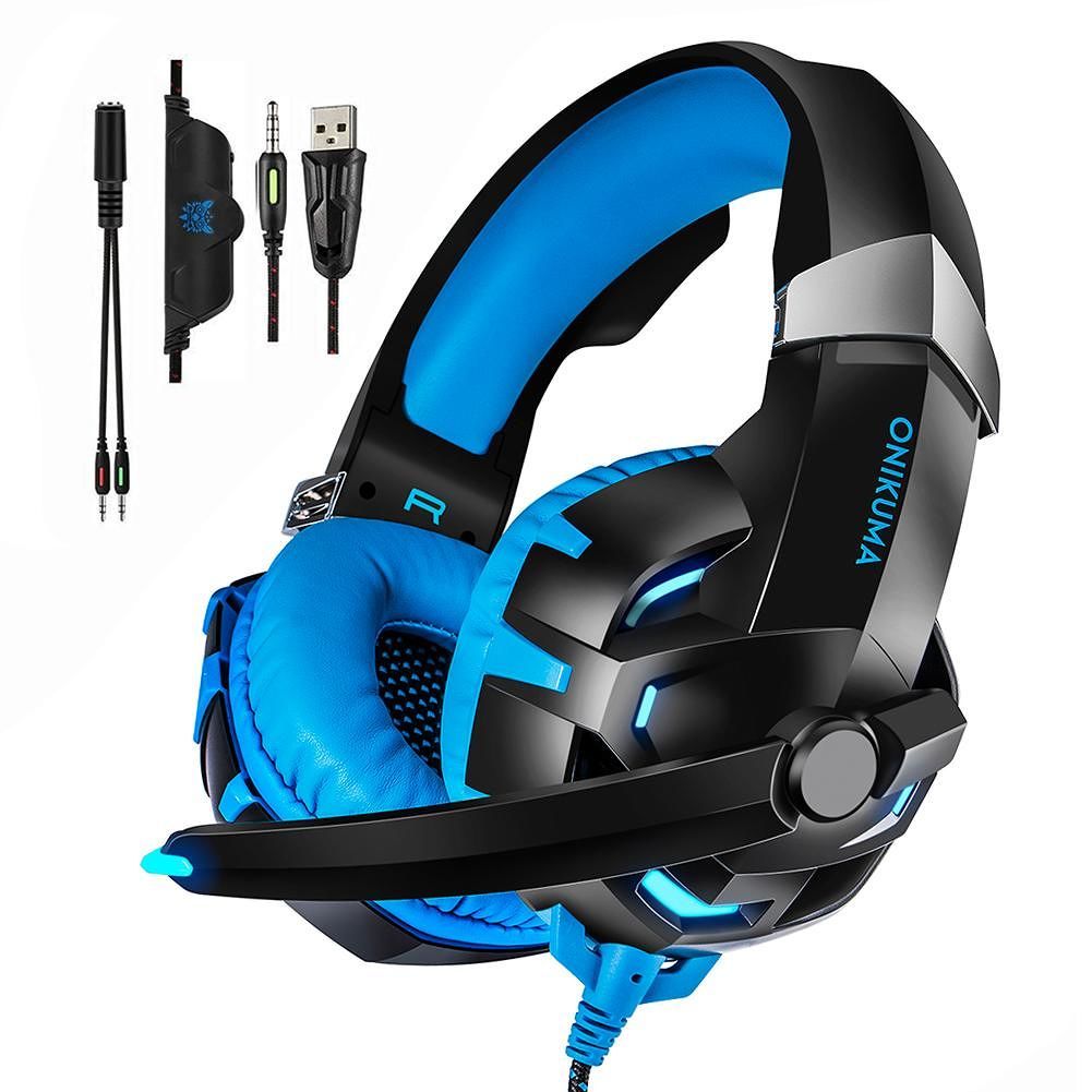 Audifonos gamer con microfono y luz led Onikuma K2 PRO Azul