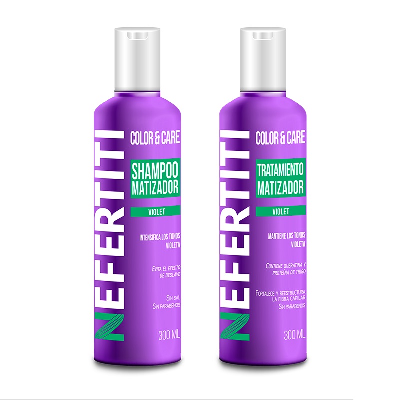 Nefertiti Color and Care Shampoo matizador/ Tratamiento matizador Violet 300ml 