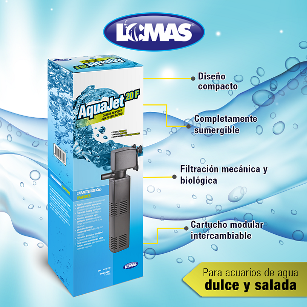Filtro Interno Aquajet 20F Peces Acuarios 350 Litros