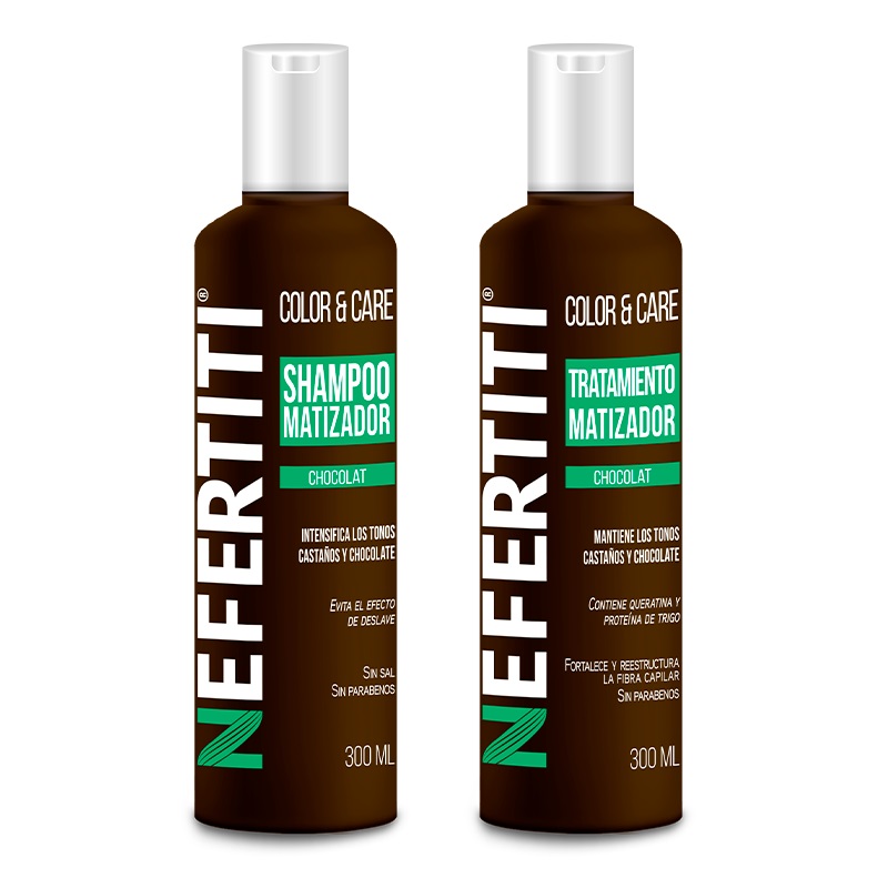 Nefertiti Color and Care Shampoo matizador/ Tratamiento matizador Chocolat 300ml 