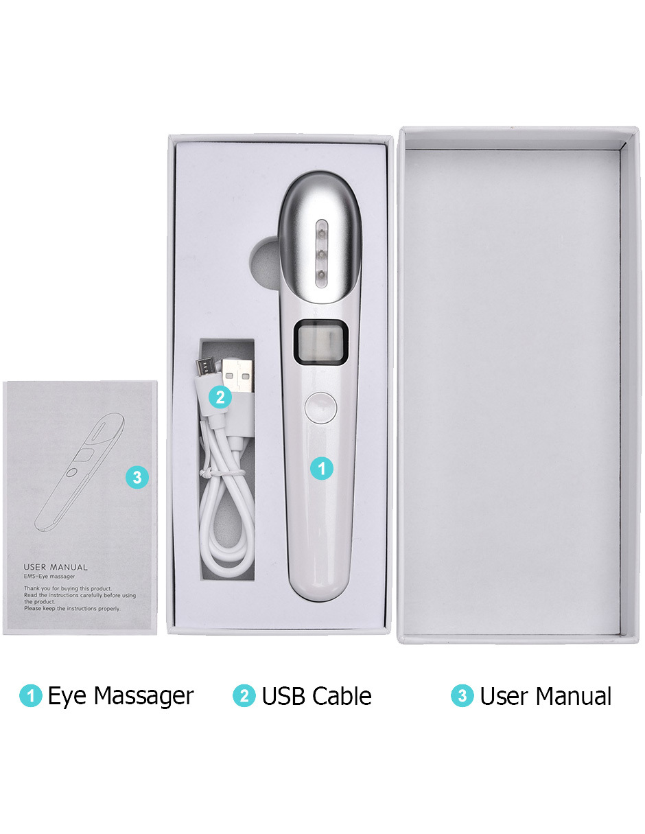 Masajeador galvánico para contorno de ojos EMS.