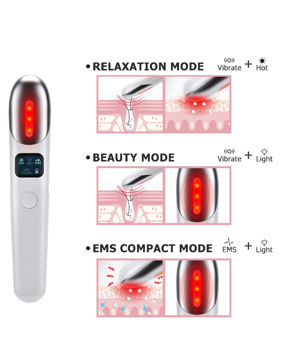 Masajeador galvánico para contorno de ojos EMS.