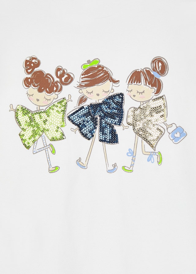 Conjunto playera manga larga muñecas y falda pantalón cuadros niña marca Mayoral