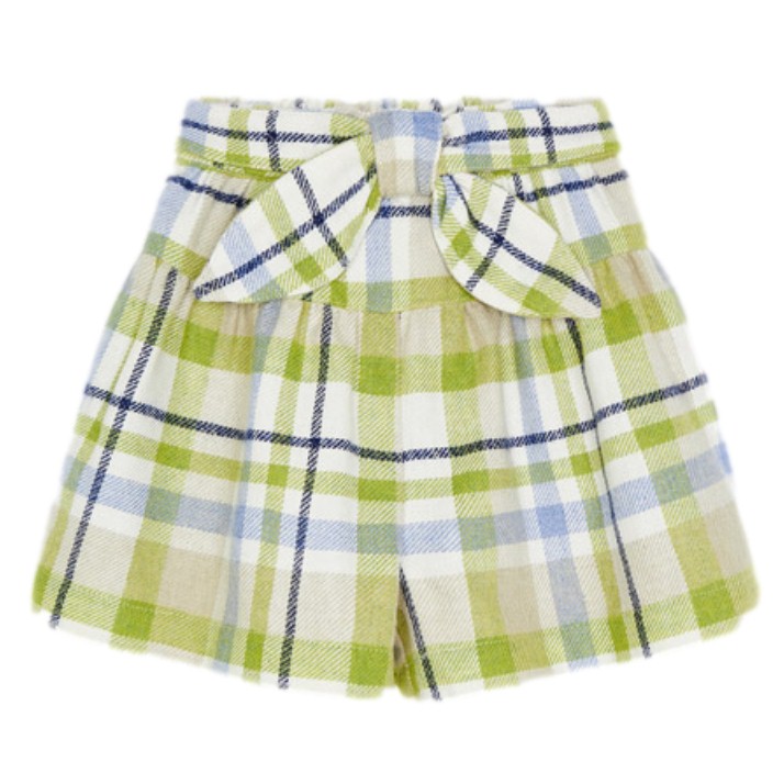 Conjunto playera manga larga muñecas y falda pantalón cuadros niña marca Mayoral
