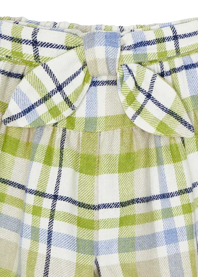 Conjunto playera manga larga muñecas y falda pantalón cuadros niña marca Mayoral