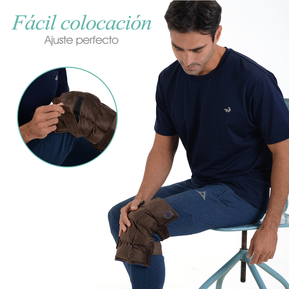 Naturalness - Compresa Rodilla. Elaborada con Semillas y Plantas Medicinales - Línea Ortopédica Ideal para Rehabilitación, Fisioterapia y Descanso.