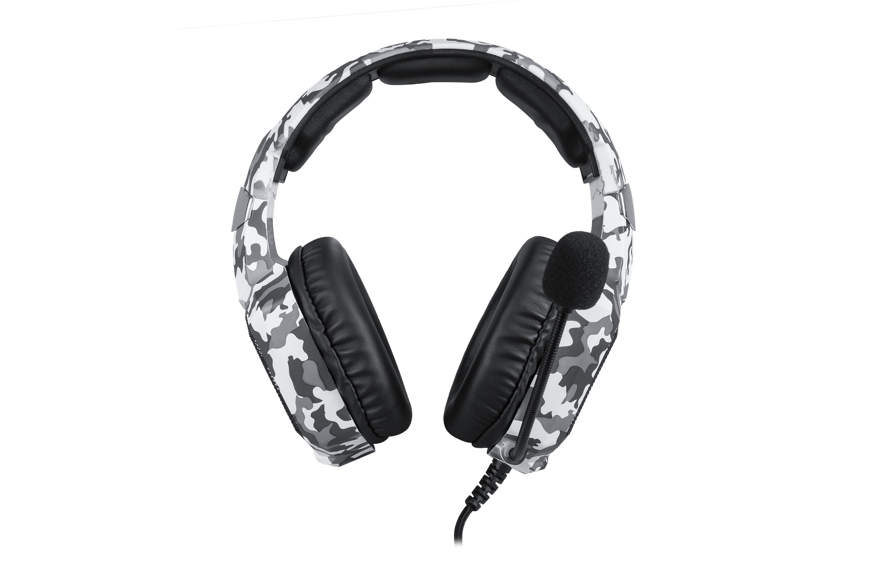 Audifonos gamer con microfono y luz led Onikuma K8 camuflaje blanco