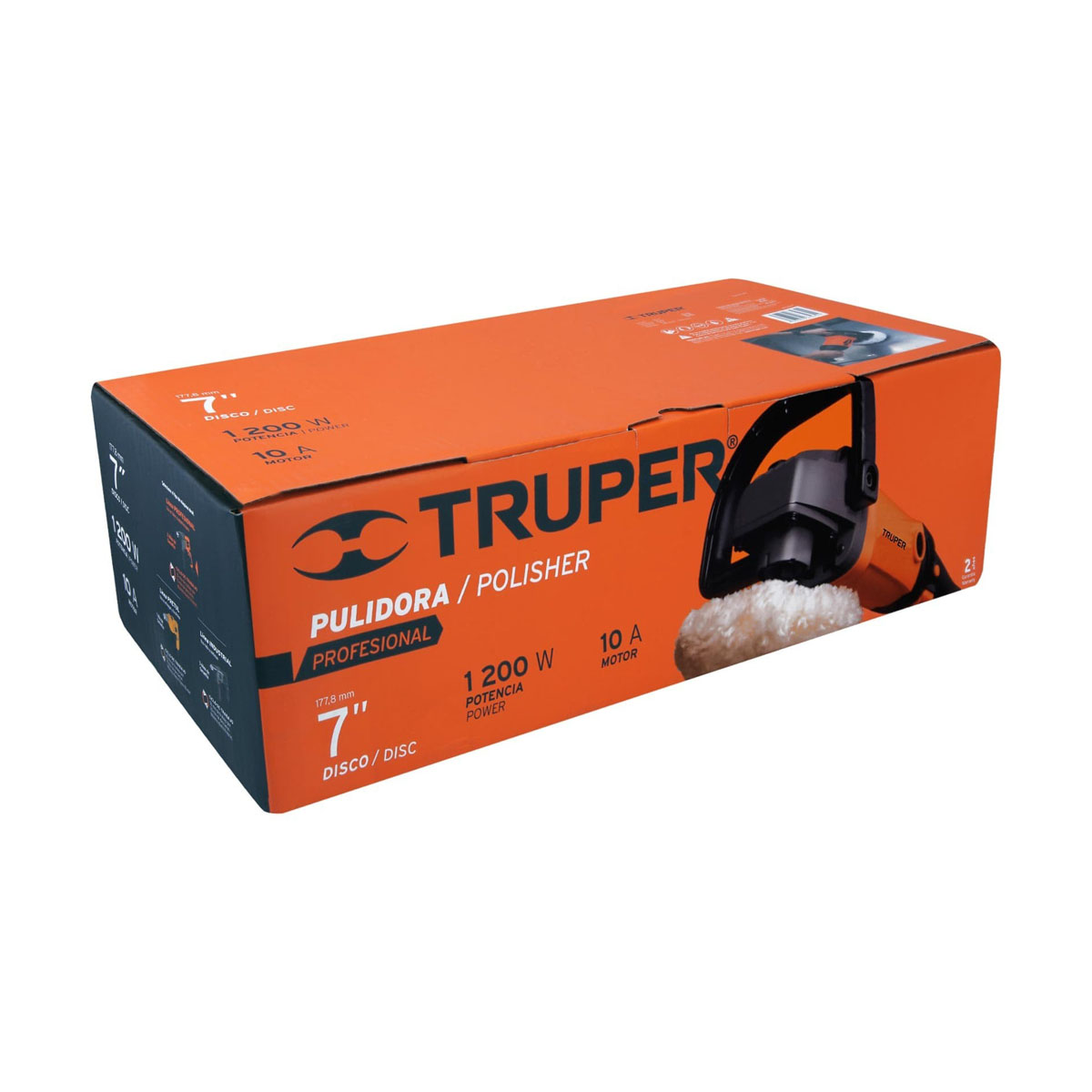 Pulidora 7" 1200 W Velocidad Variable Profesional PULA-7A3 Truper