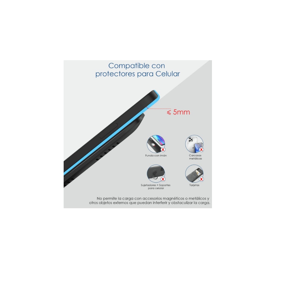 Cargador Inalámbrico Qi Con Carga Turbo Qc 3.0 Ip/sa 1 Hora.