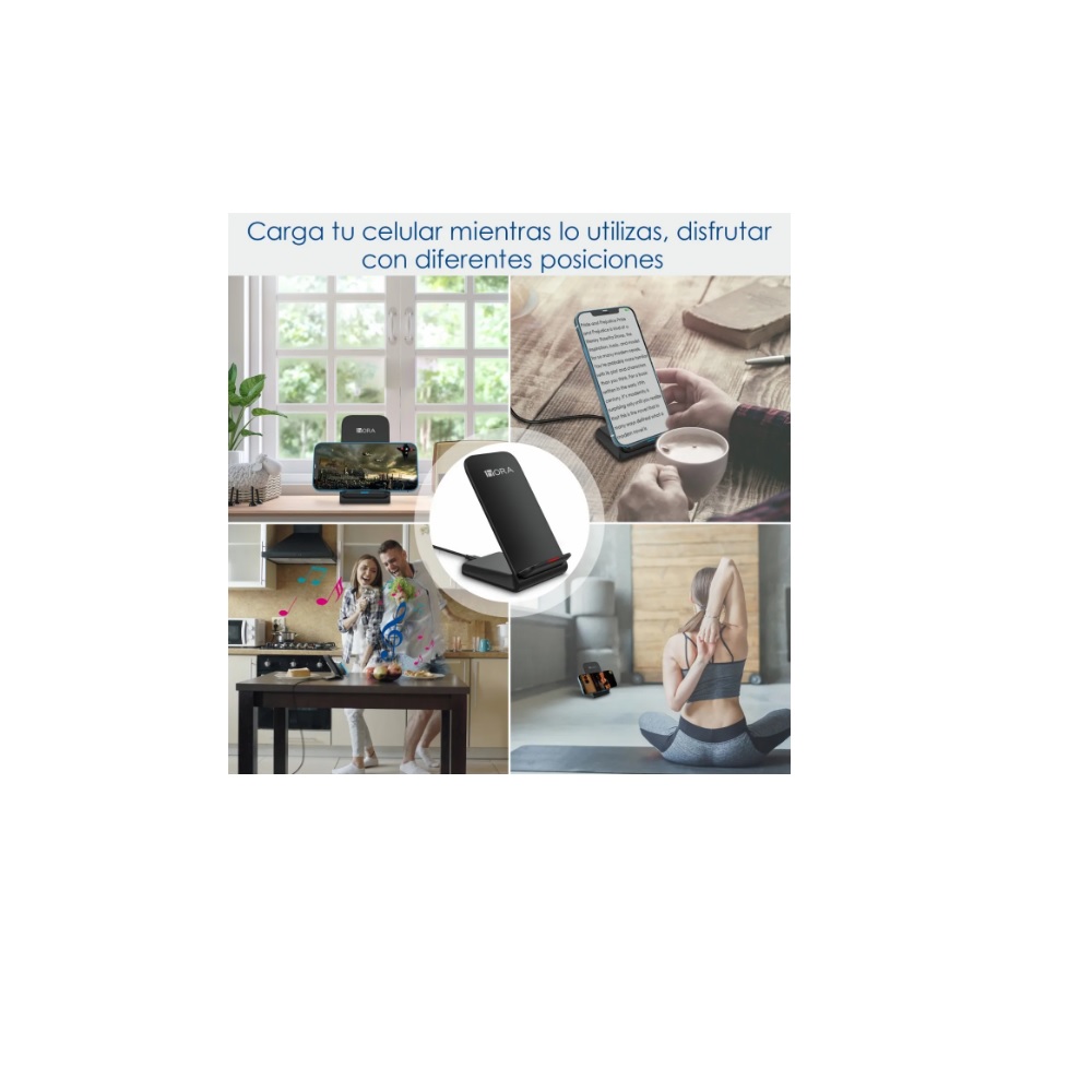 Cargador Inalámbrico Qi Con Carga Turbo Qc 3.0 Ip/sa 1 Hora.