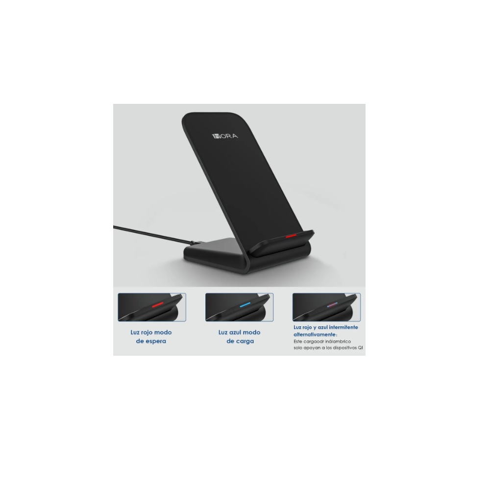 Cargador Inalámbrico Qi Con Carga Turbo Qc 3.0 Ip/sa 1 Hora.