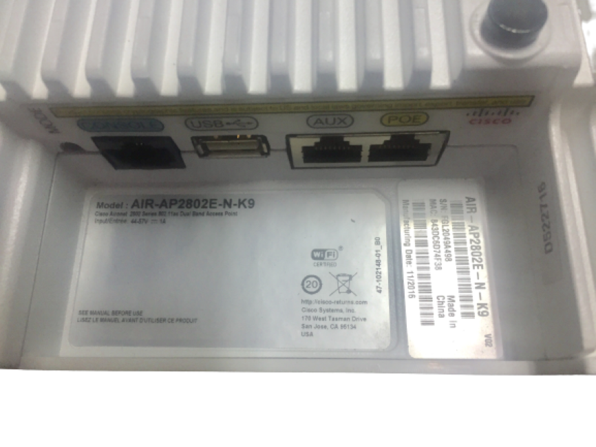 Access Point Cisco Aironet AIR-AP2802E-N-K9, Doble Banda. Reacondicionado. Grado A