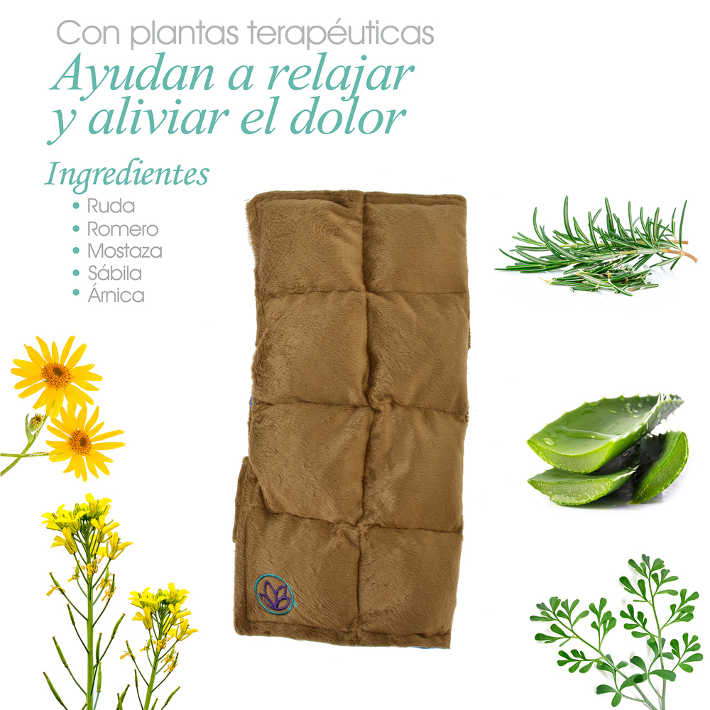 Naturalness - Compresa térmica para Codo Elaborada con Semillas y Plantas Medicinales - Línea Ortopédica Ideal para Rehabilitación, Fisioterapia o Descanso (Compresa + Aceite para masaje  125 ml)