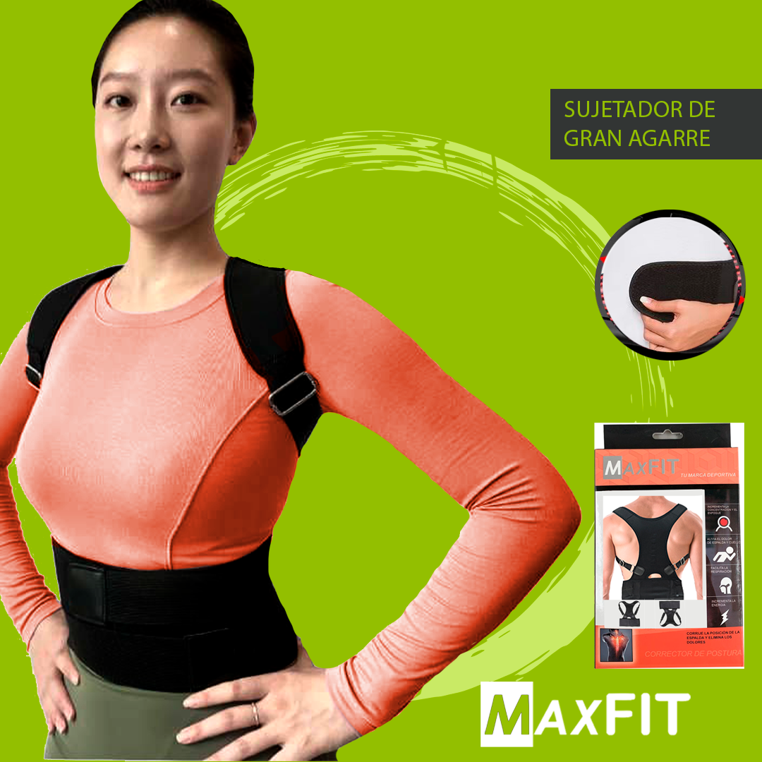 Corrector De Postura Para Espalda Recta Ajustable De Imanes HB201 MAXFIT