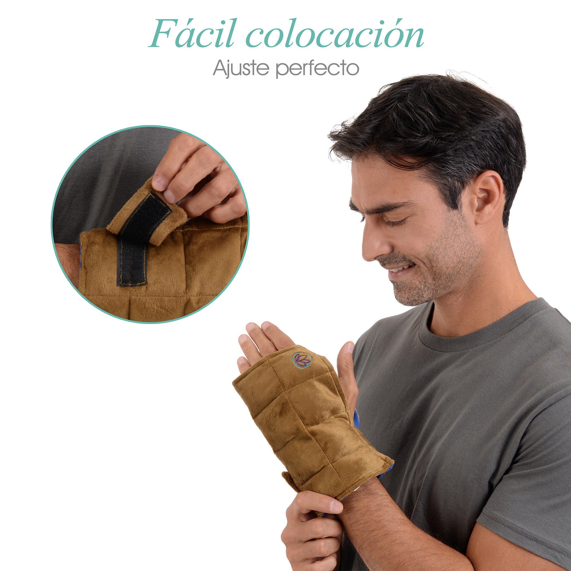 Naturalness - Compresa caliente Para Muñeca. Elaborada con Semillas y Plantas Medicinales - Línea Ortopédica Ideal para Rehabilitación, Fisioterapia o Descanso (Compresa + Aceite para masaje 125 ml)