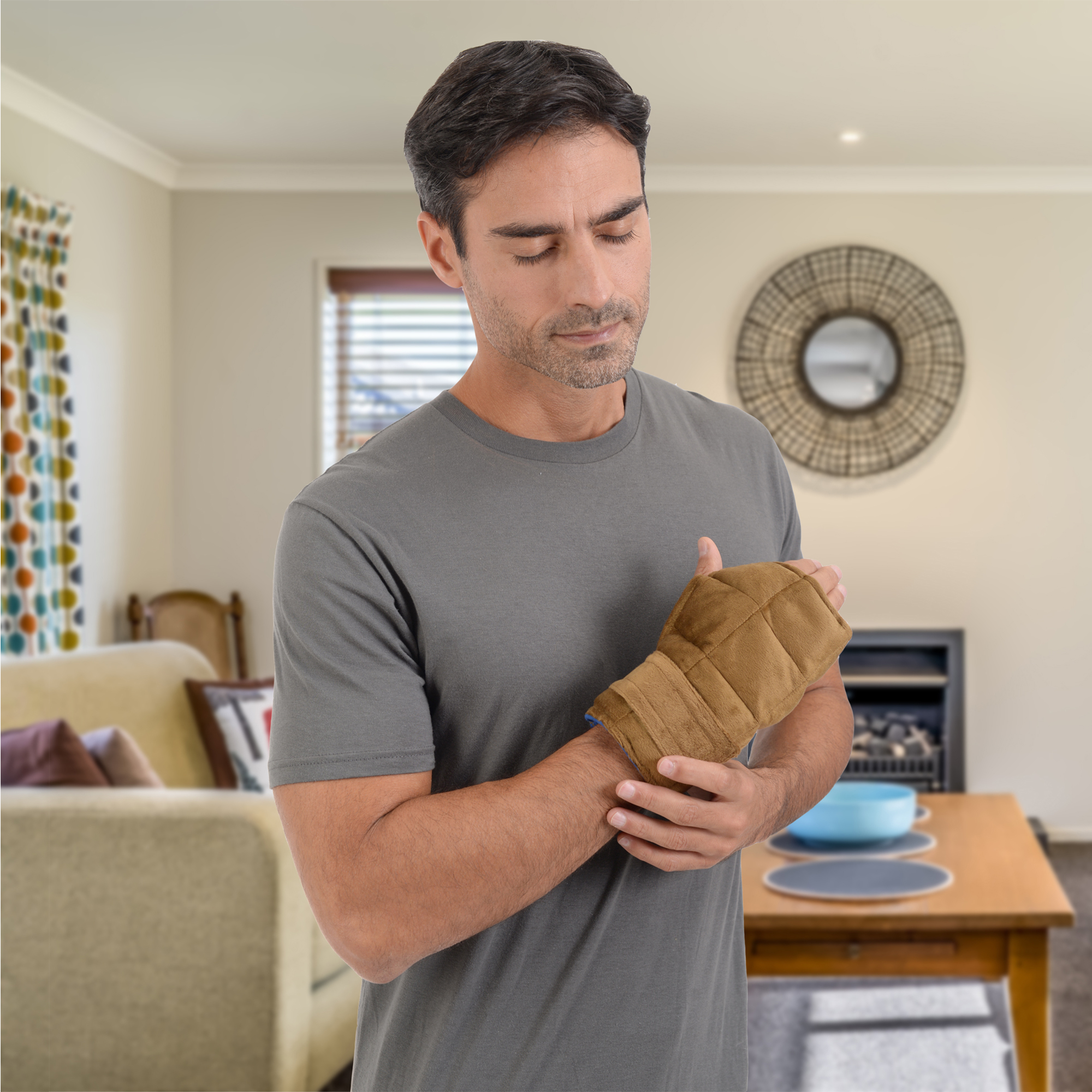 Paquete-Compresa de semillas para Muñequera. Elaborada con Semillas y Plantas Medicinales -Y Aceite para masaje Descanso Profundo de 30 ml (Compresa + Aceite 30 ml)
