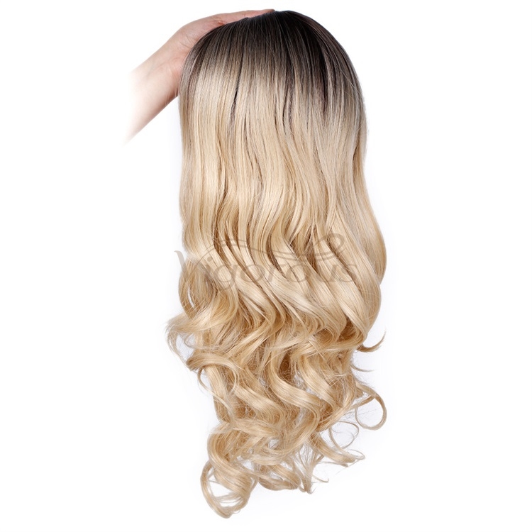 SHOP TOP Peluca Ondulada Color Rubio Natural Degradado 65cm Largo