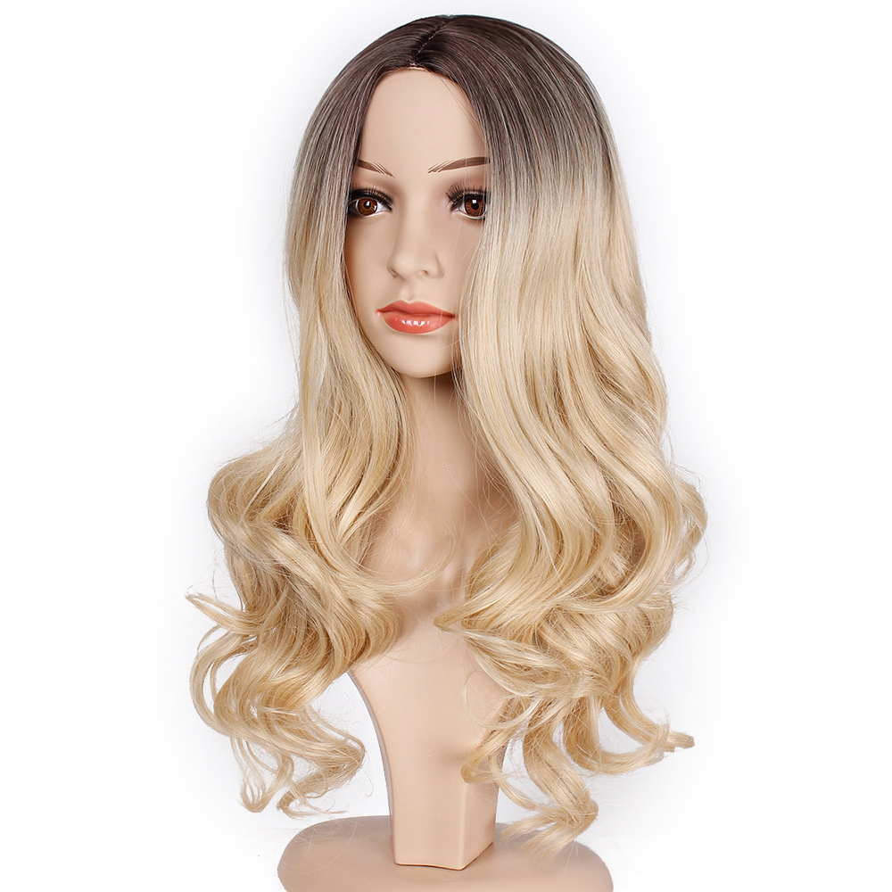 SHOP TOP Peluca Ondulada Color Rubio Natural Degradado 65cm Largo